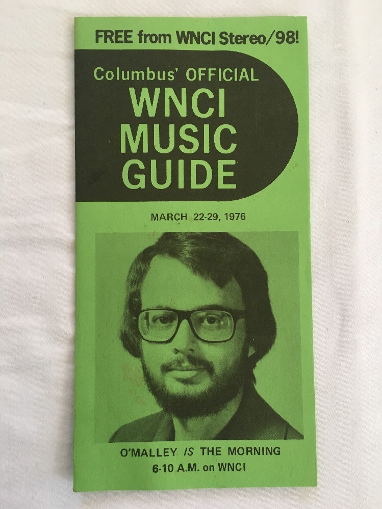 1976 WNCI Music Guide cover featuring DJ O'Malley