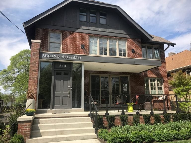 11 Charming Bed And Breakfasts Around Central Ohio 10 Brick exterior with covered porch at Bexley Bed and Breakfast