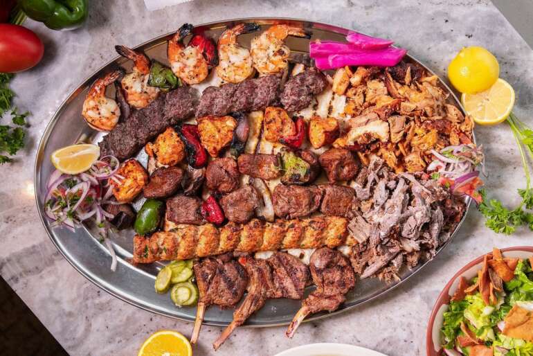 The Best Restaurants In Clintonville 6 Olive and Lime Cafe mixed grill platter with shrimp and kofta
