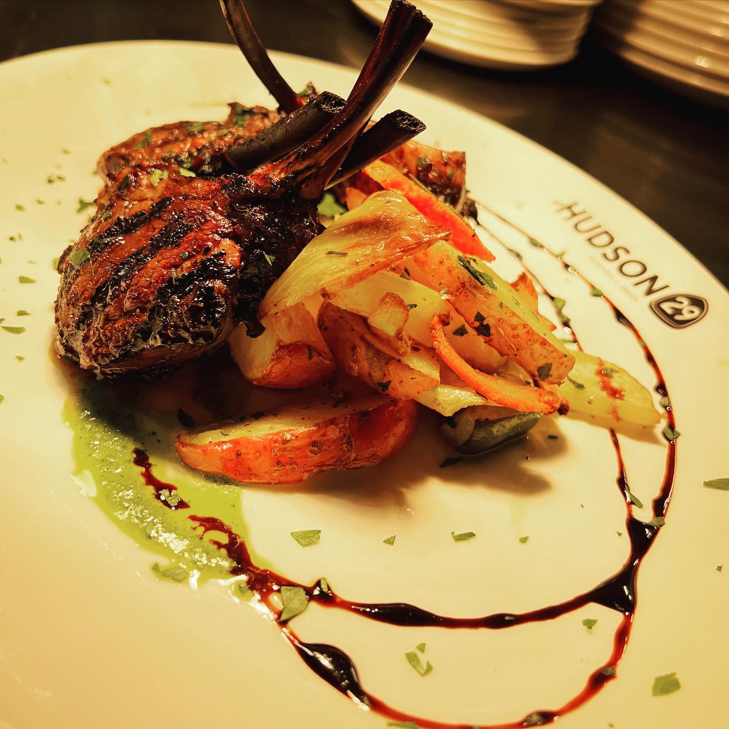 lamb chops on plate