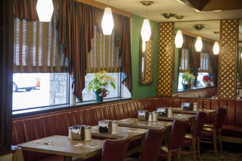 Chef-O-Nette In Upper Arlington Has The Classic Diner Vibes You've Been Missing 8 Classic diner interior with red vinyl booths, pendant lighting, and large front windows.