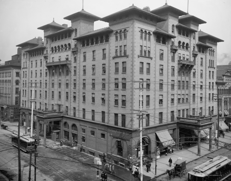 Lost History Of Columbus: The Chittenden Hotel 8 Ornate multistory Chittenden Hotel building exterior in a historic photograph