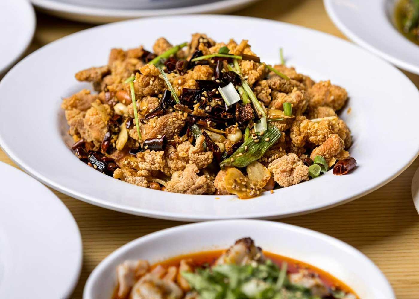 plate of asian food