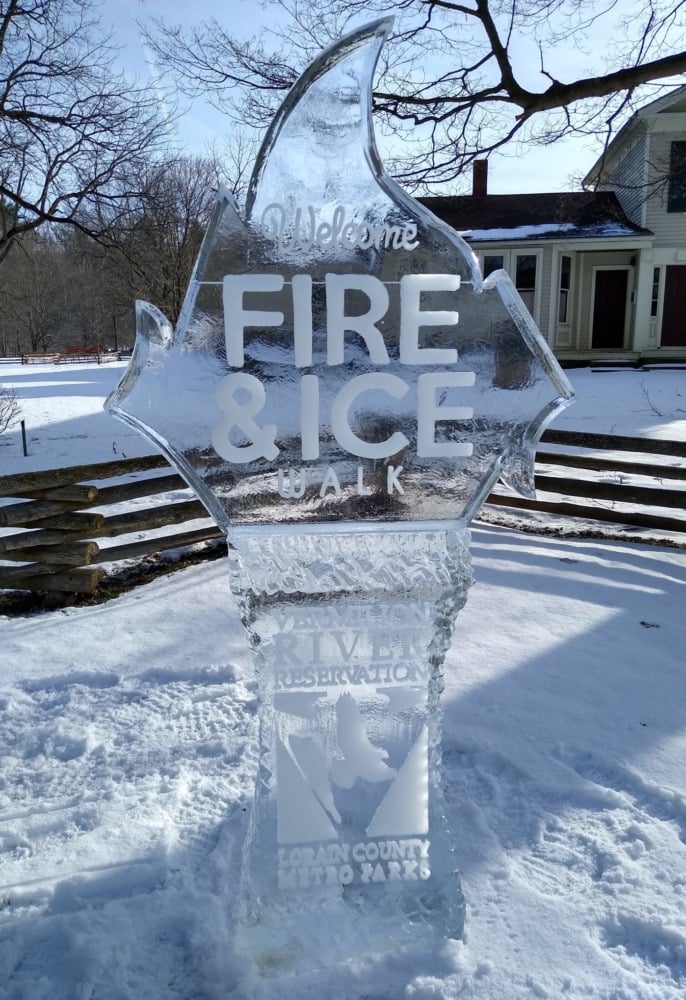 ice sculpture for fire and ice walk