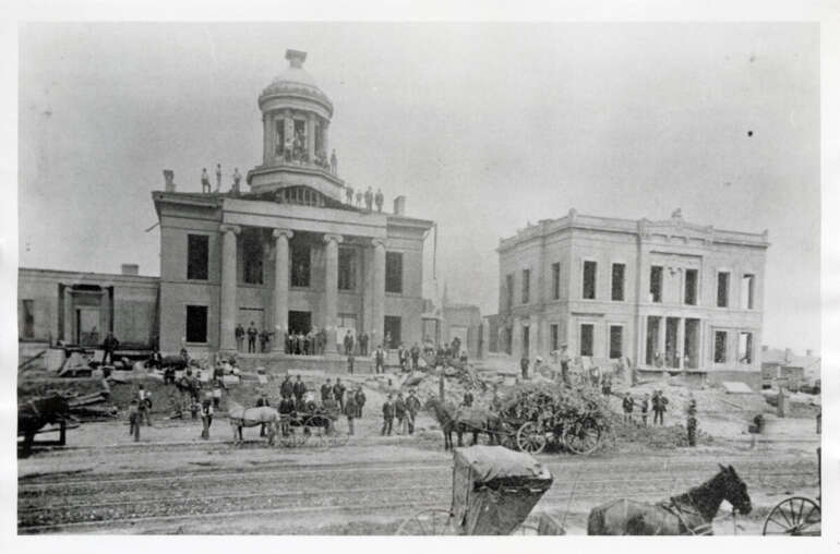 old courthouse being torn down