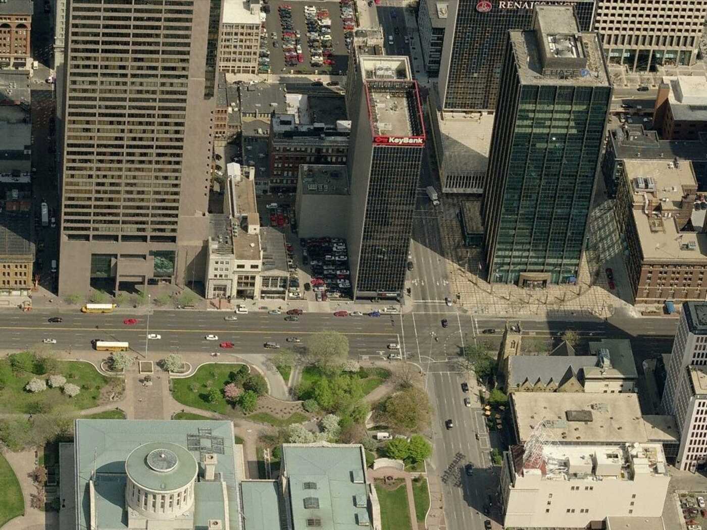 aerial photograph of keybank building