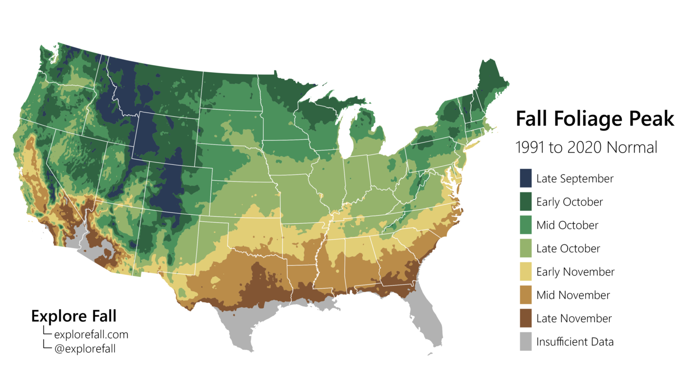 fall foliage peak map