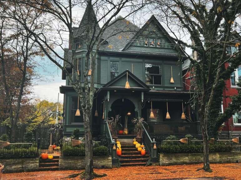 This Charming Victorian Home in Olde Towne East Is Peak Halloween Vibes 10 victorian house decorated for halloween