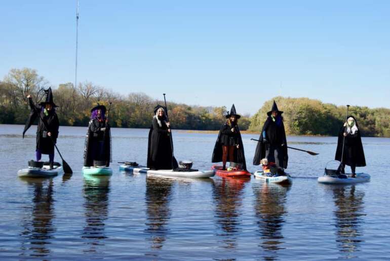 Witches Are Swapping Broomsticks for Paddle Boards This Weekend 3 witch paddle board scioto river