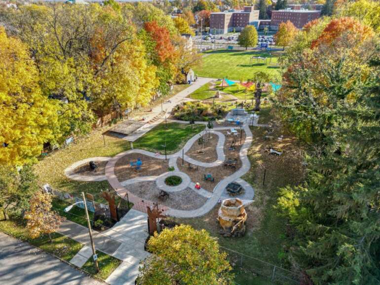 Central Ohio’s Quirkiest Park Is Jam Packed With Interactive Art 3 an aerial view of boardman arts park