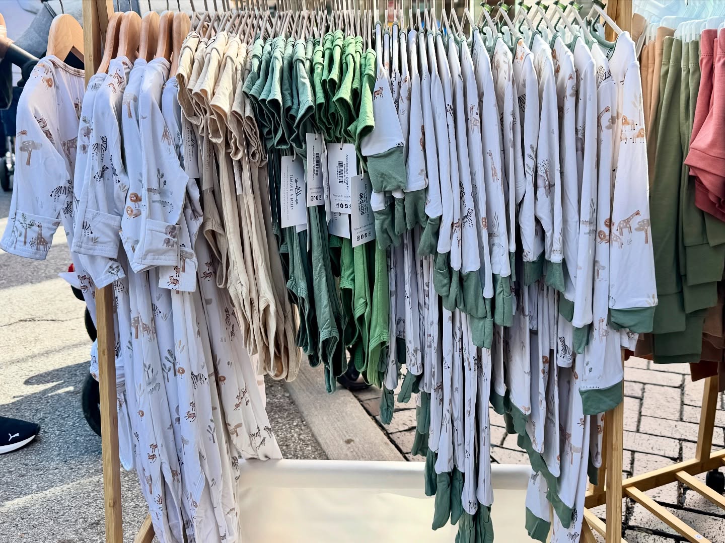 rack of childrens clothes