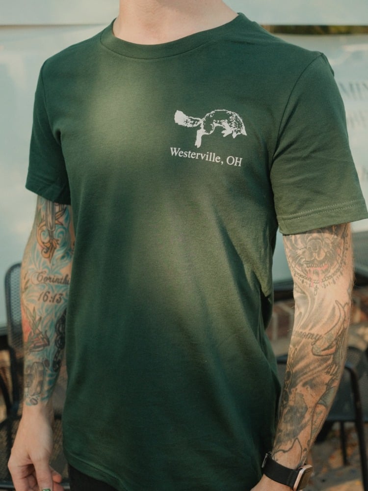 fox in the snow t-shirt