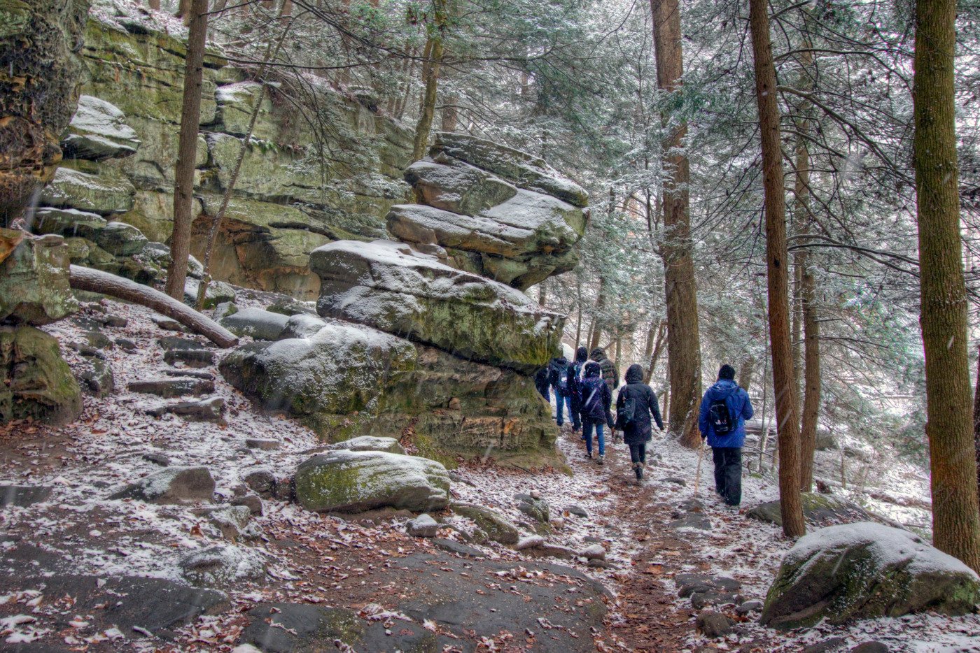 winter hikers