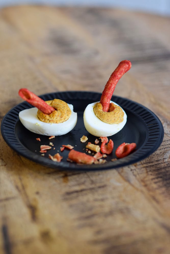 spicy crunchy deviled egg