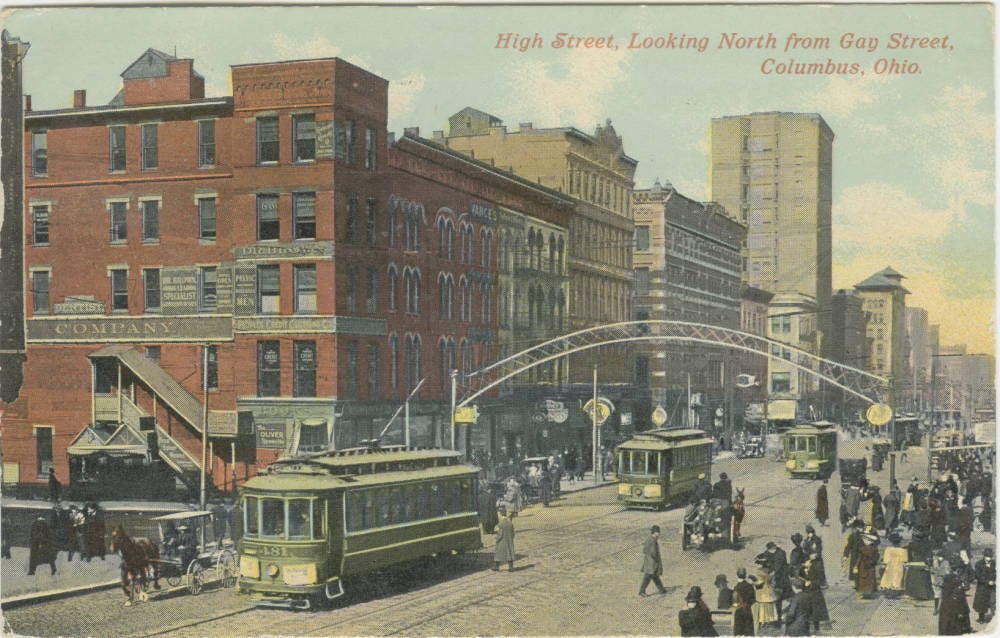 historic postcard of gay and high