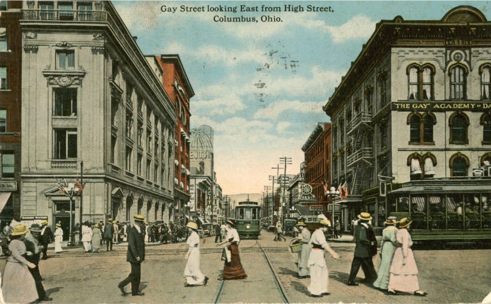 historic postcard of gay and high