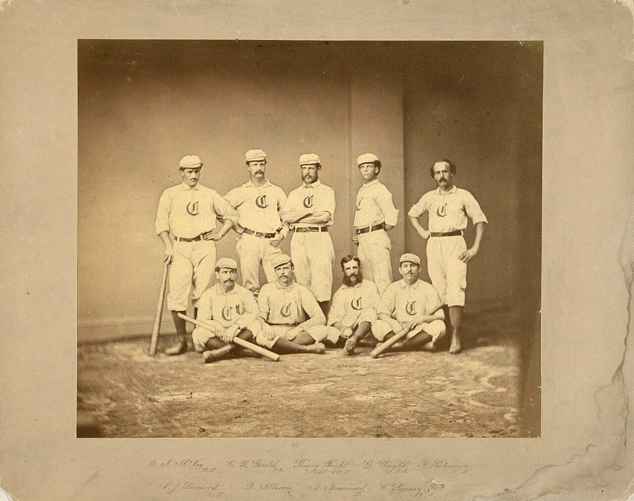 19th century baseball players posing for team photo