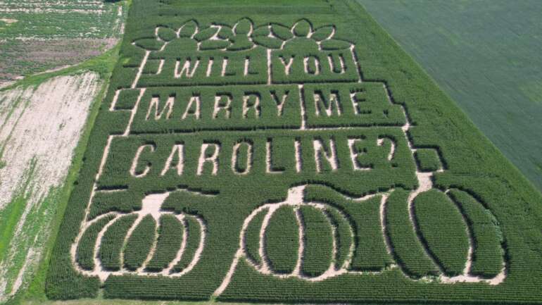 A Grove City Farmer Hid A Marriage Proposal In An Adorable Corn Maze 5 corn maze proposal