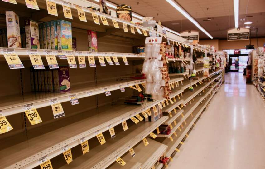 empty grocery shelves