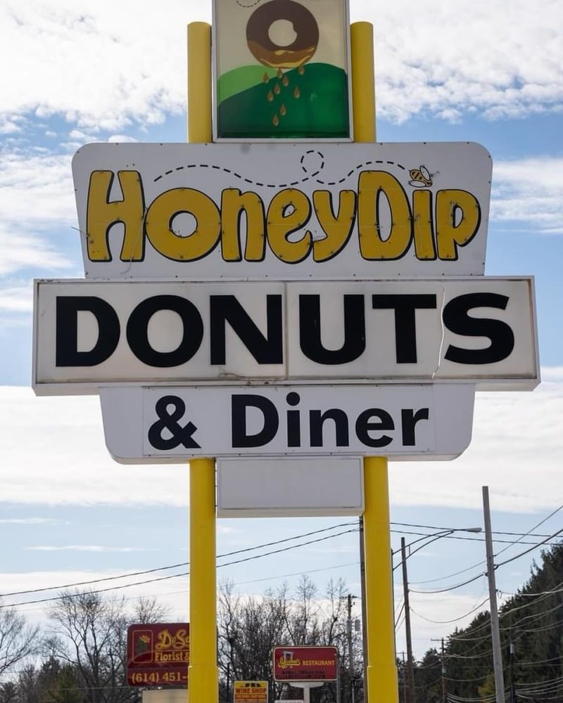 honeydip donut diner sign