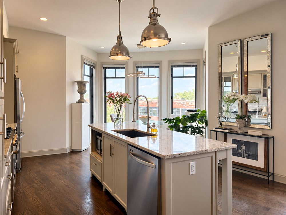 elegant kitchen with island