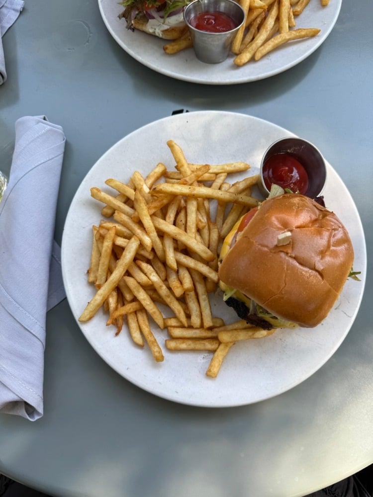 hamburger and fries