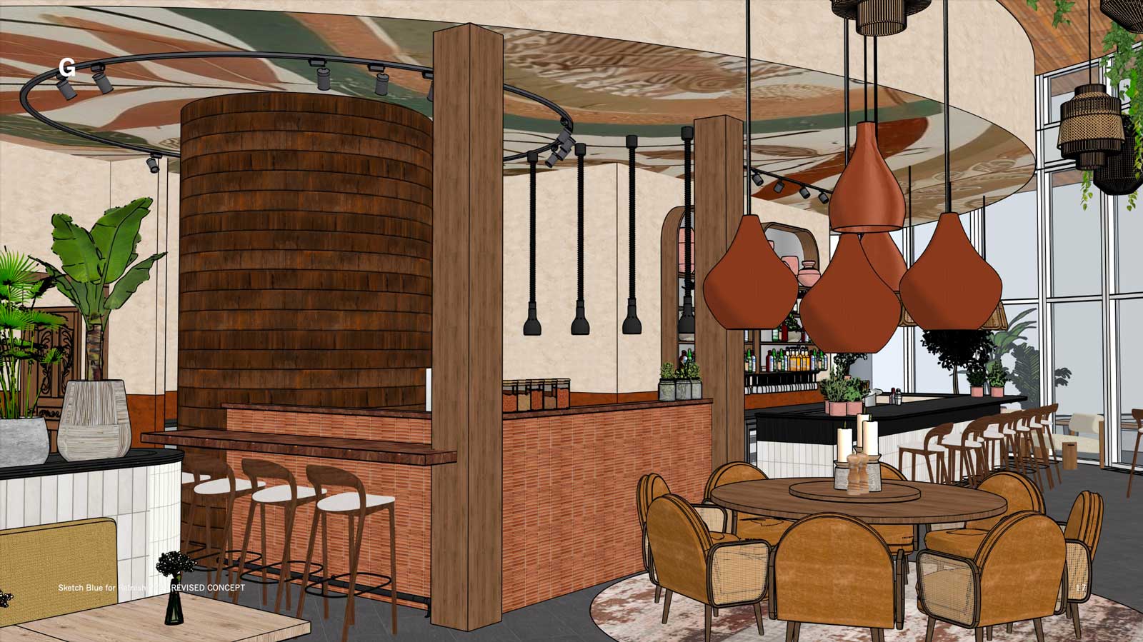 Scioto Mile restaurant rendering interior