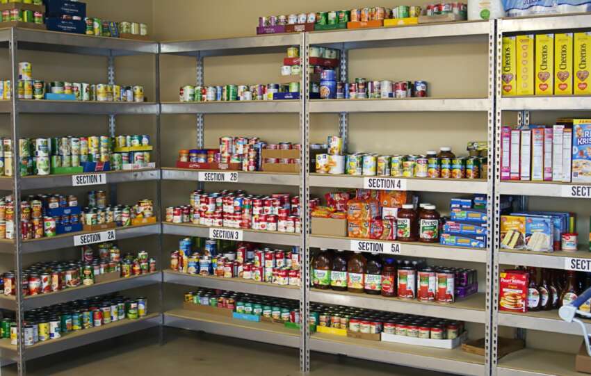 food pantry shelves