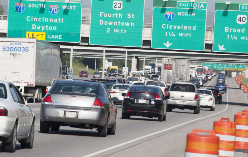 columbus traffic downtown