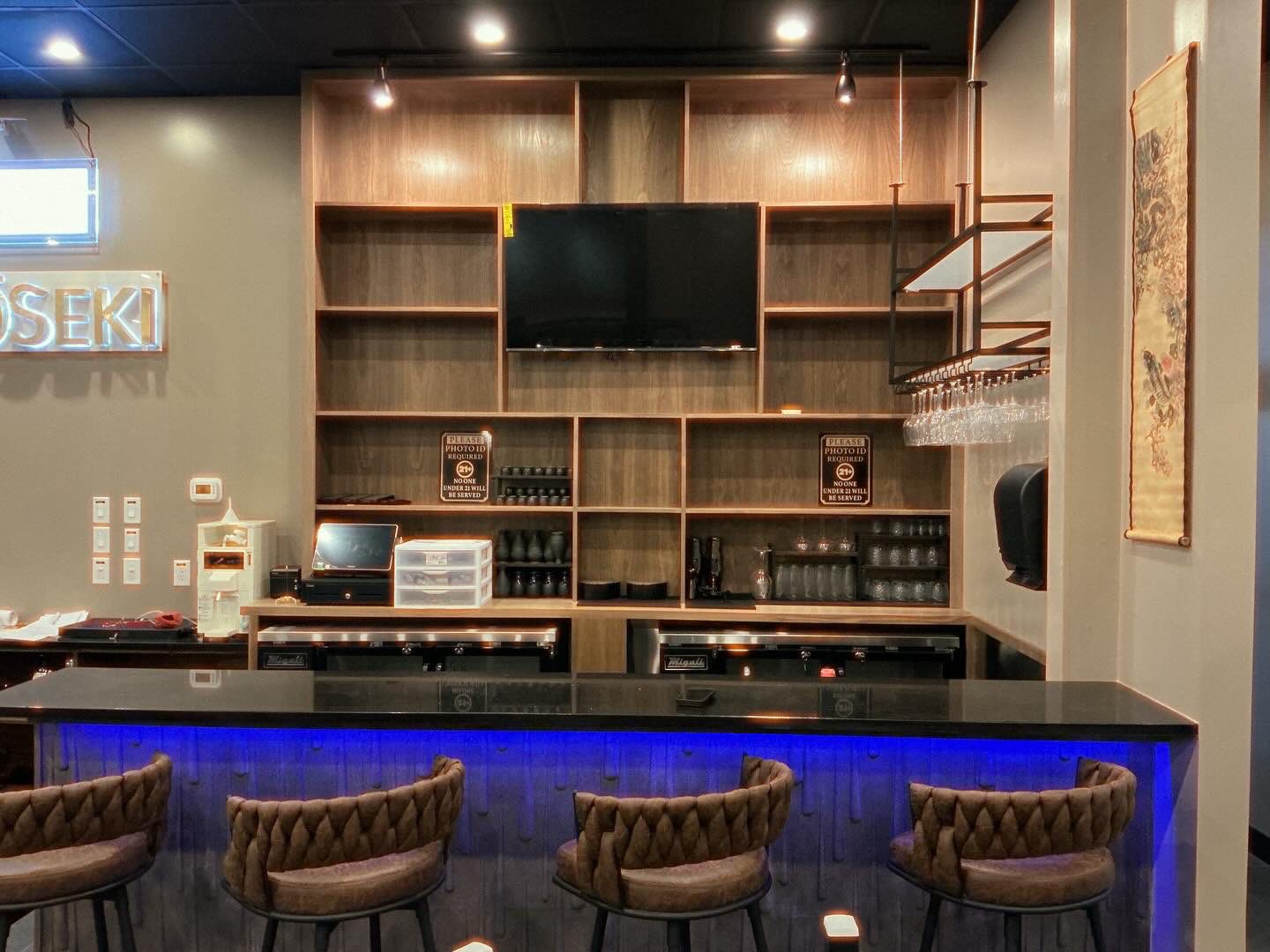 bar stools at hoseki sushi