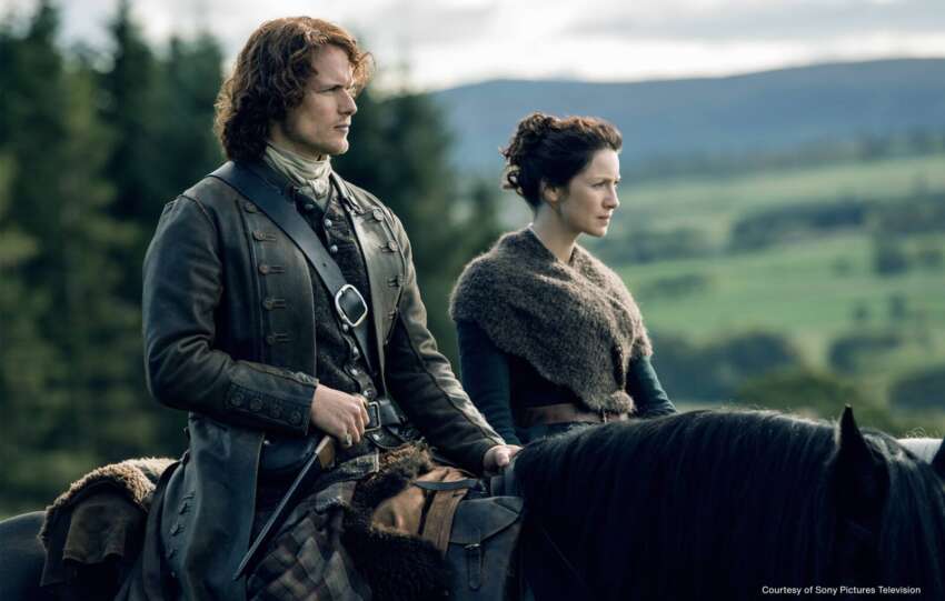 jamie and claire on horseback outlander