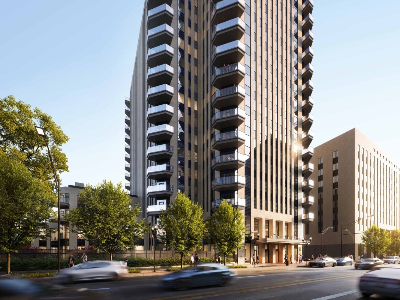 rendering of centennial on high tower