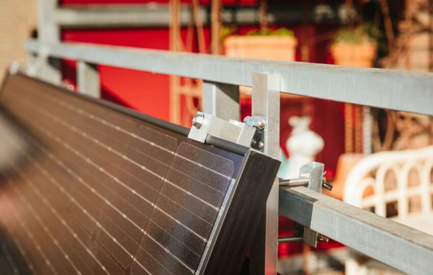 solar panel attached to balcony