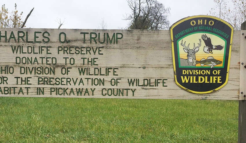 charles o trump wildlife area sign