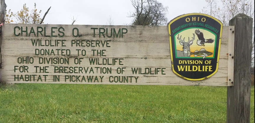 charles o trump wildlife area sign