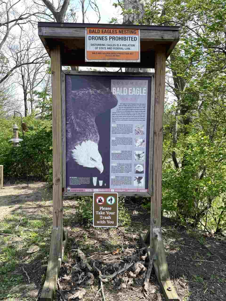 signage at bald eagle nest