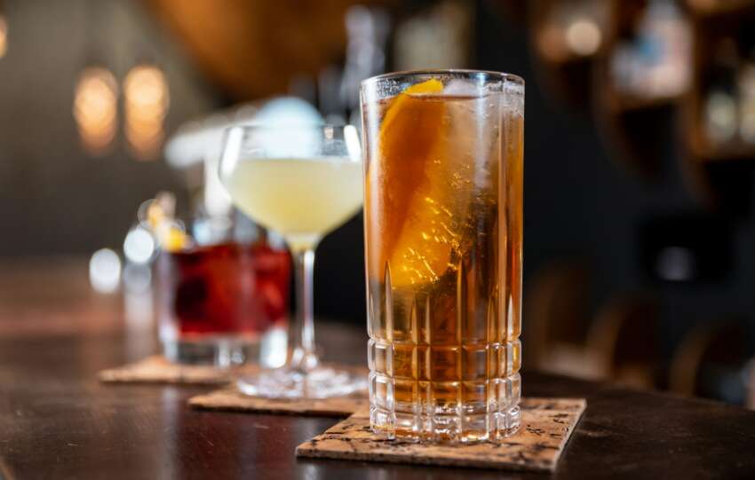 cocktails on bar