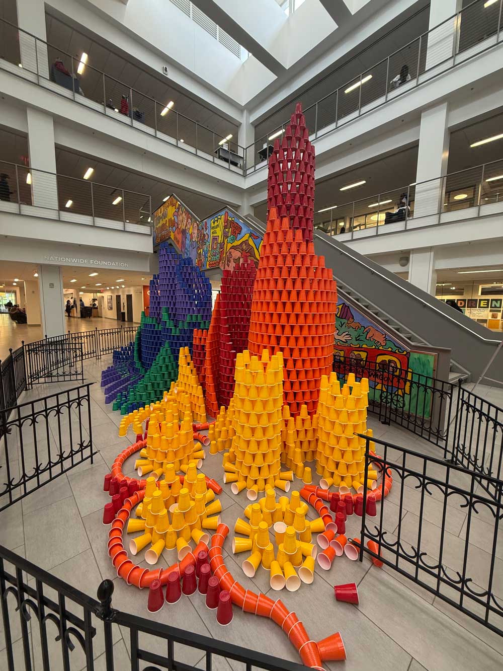 cups stacked on display
