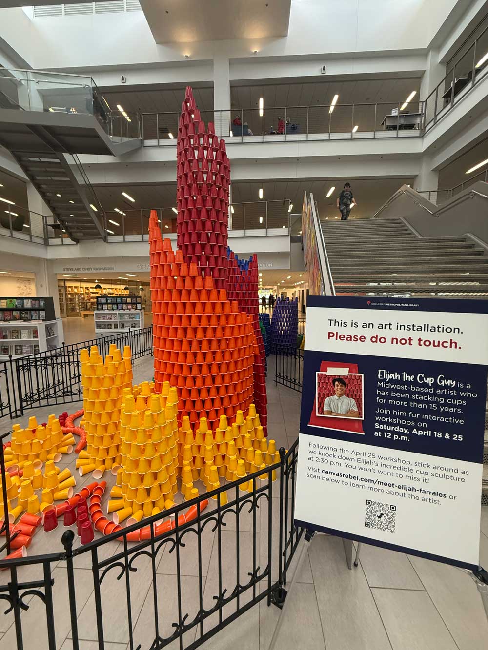 cups stacked on display