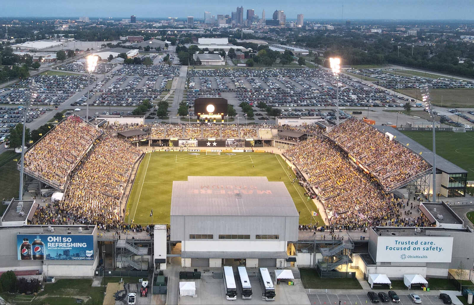 aerial view historic crew stadium