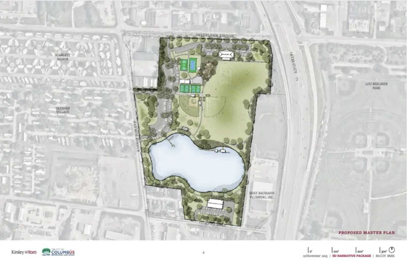 mccoy park rendering with pond