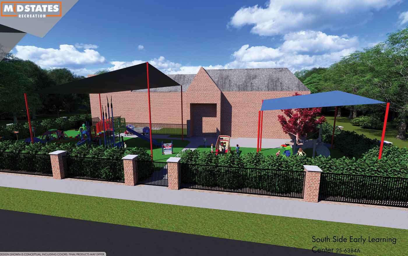 A New Blue Jackets-Themed Playground Is Coming To A South Side Early Learning Center 4 rendering of playground