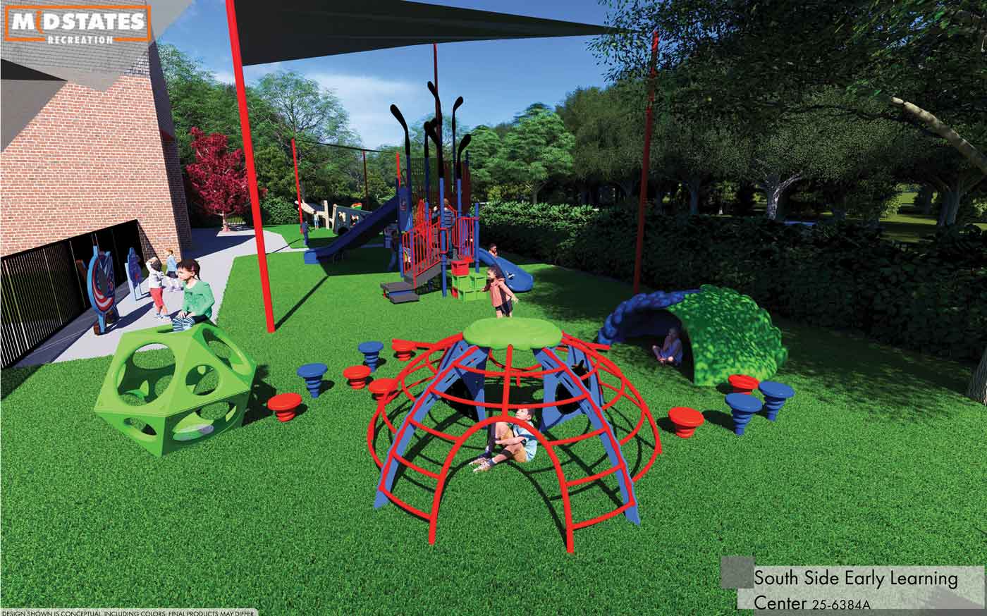 A New Blue Jackets-Themed Playground Is Coming To A South Side Early Learning Center 1 rendering of playground