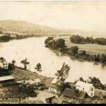 Long Before His Presidency, George Washington Was Surveying Ohio’s Frontier Sepia tone postcard showing the Muskingum River in Marietta.