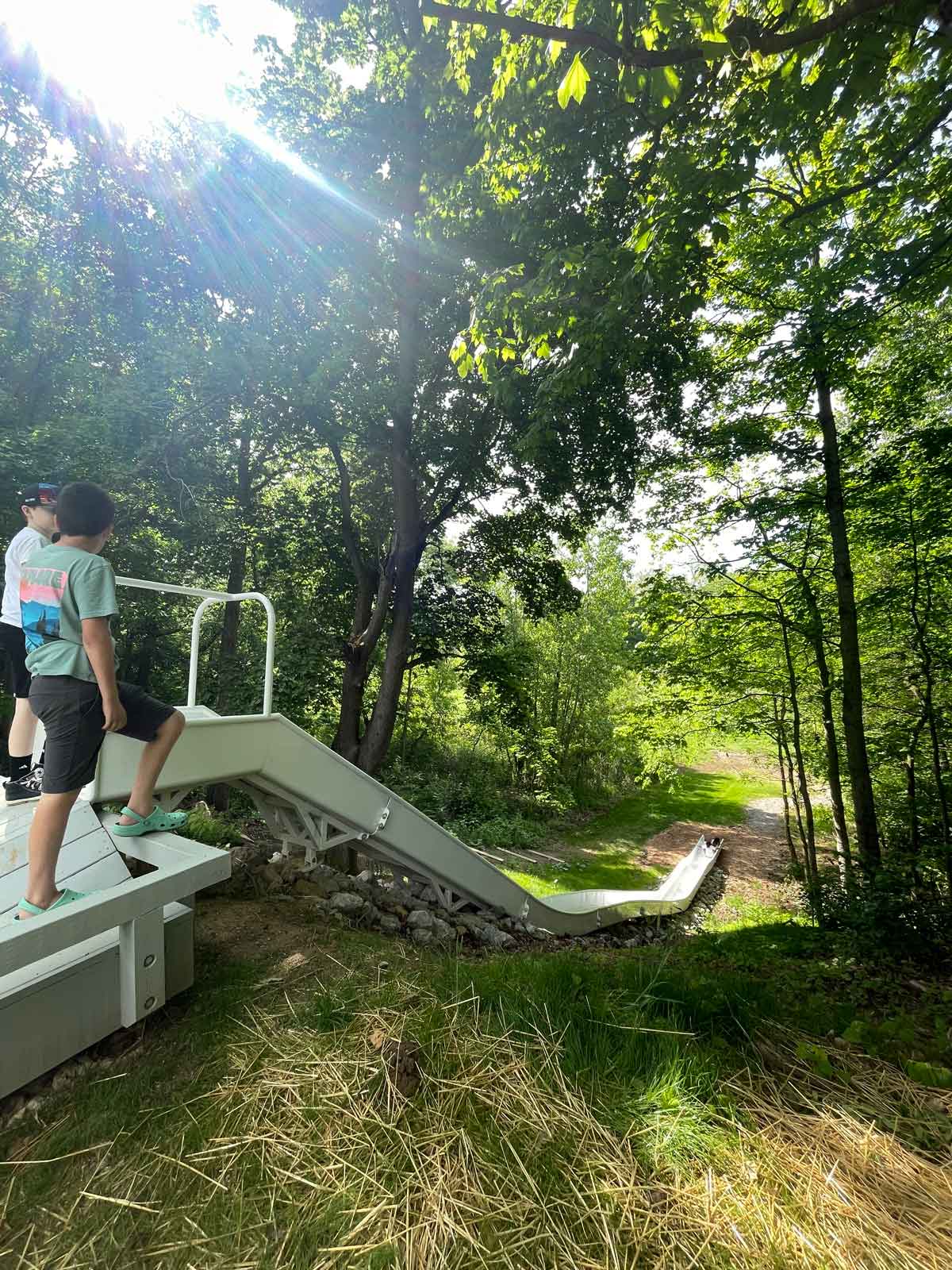 giant slide on hillside