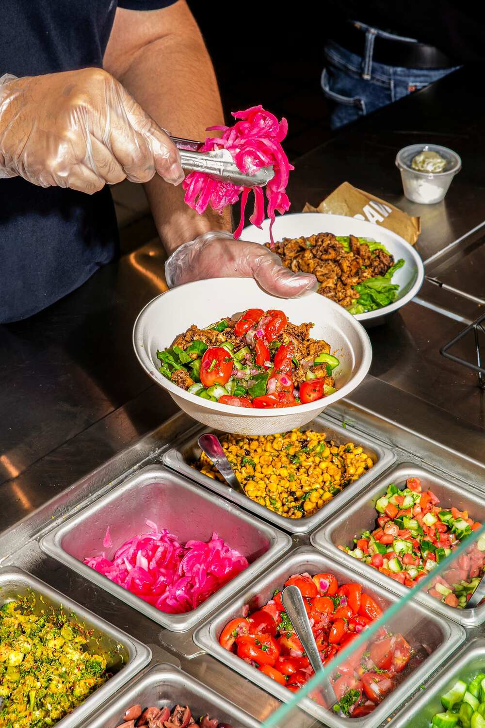 bowls of Mediterranean food