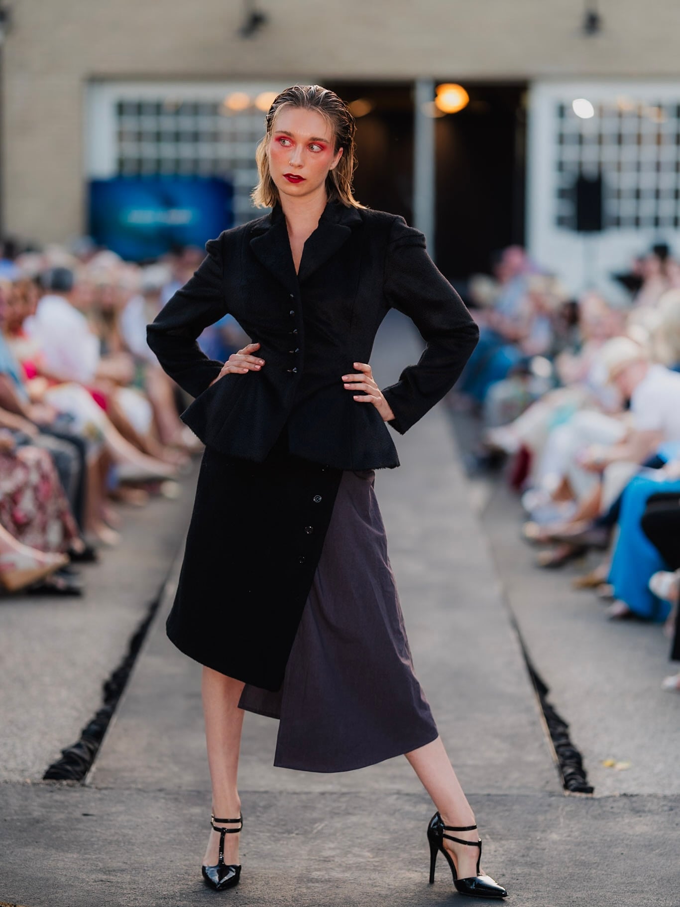 model on runway