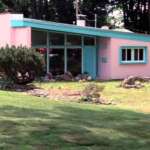 pink midcentury house