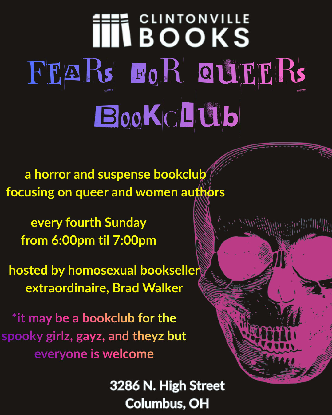 Fears for Queers bookclub at Clintonville Books 1 Fears for Queers bookclub at Clintonville Books