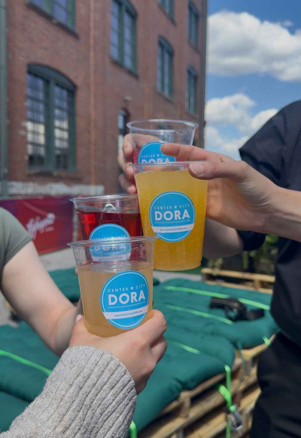 A Hidden Downtown Street Has Been Transformed Into Columbus's Newest Summer Hangout 2 cups of beer